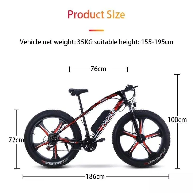 21 Speed 26 Inch 350W 36V Fat Tyre Electric Bike