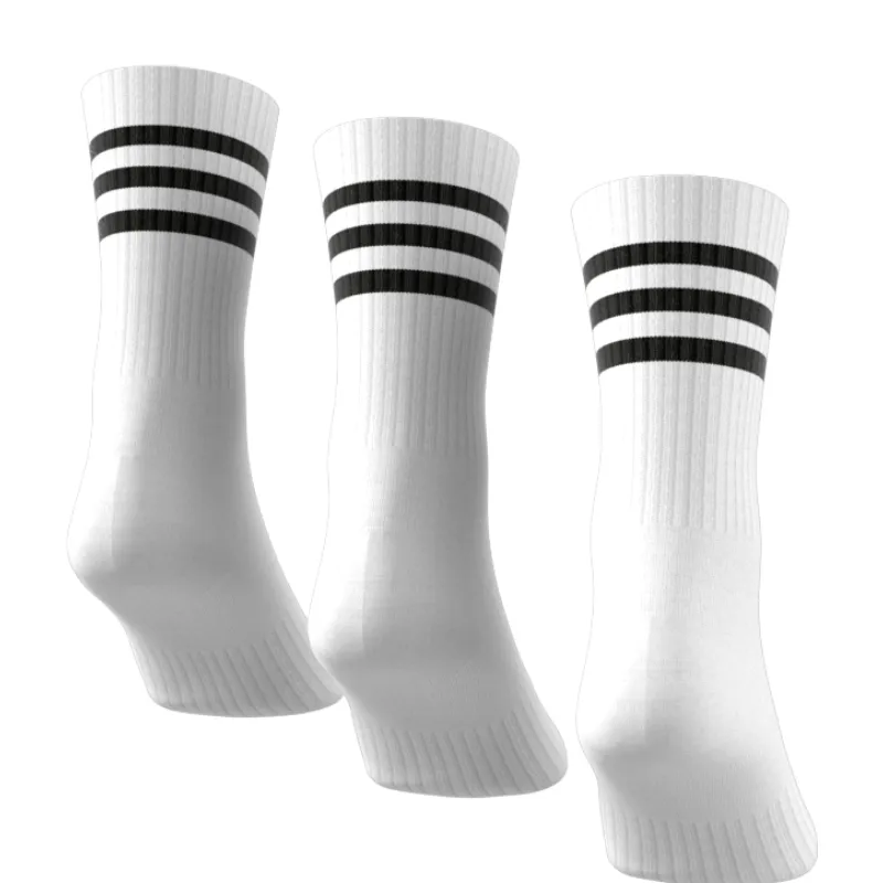 Adidas 3 Stripes Cushioned Sportwear Crew Socks 3 Pair Pack - White/Black