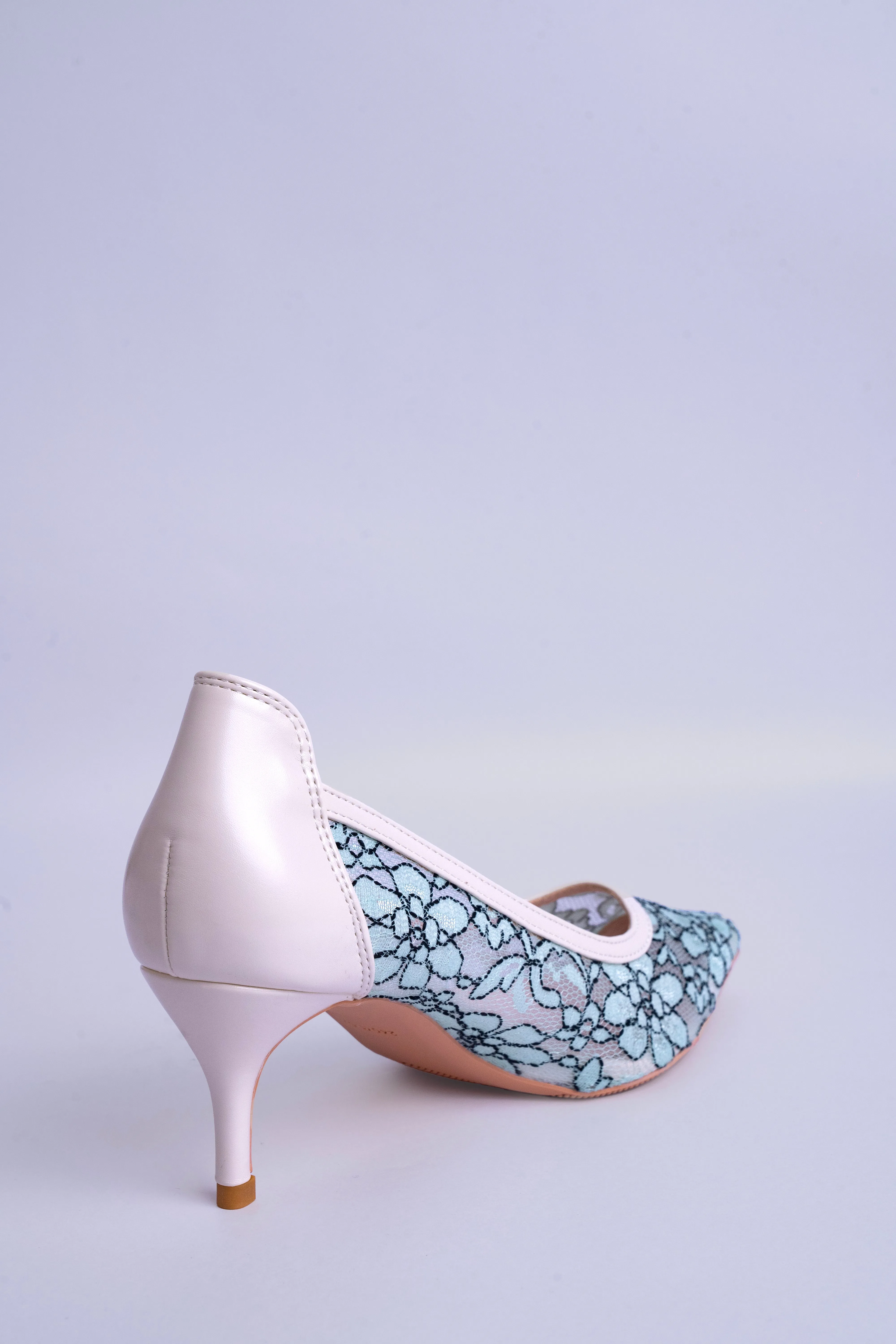 Aurora Green Lace Heels