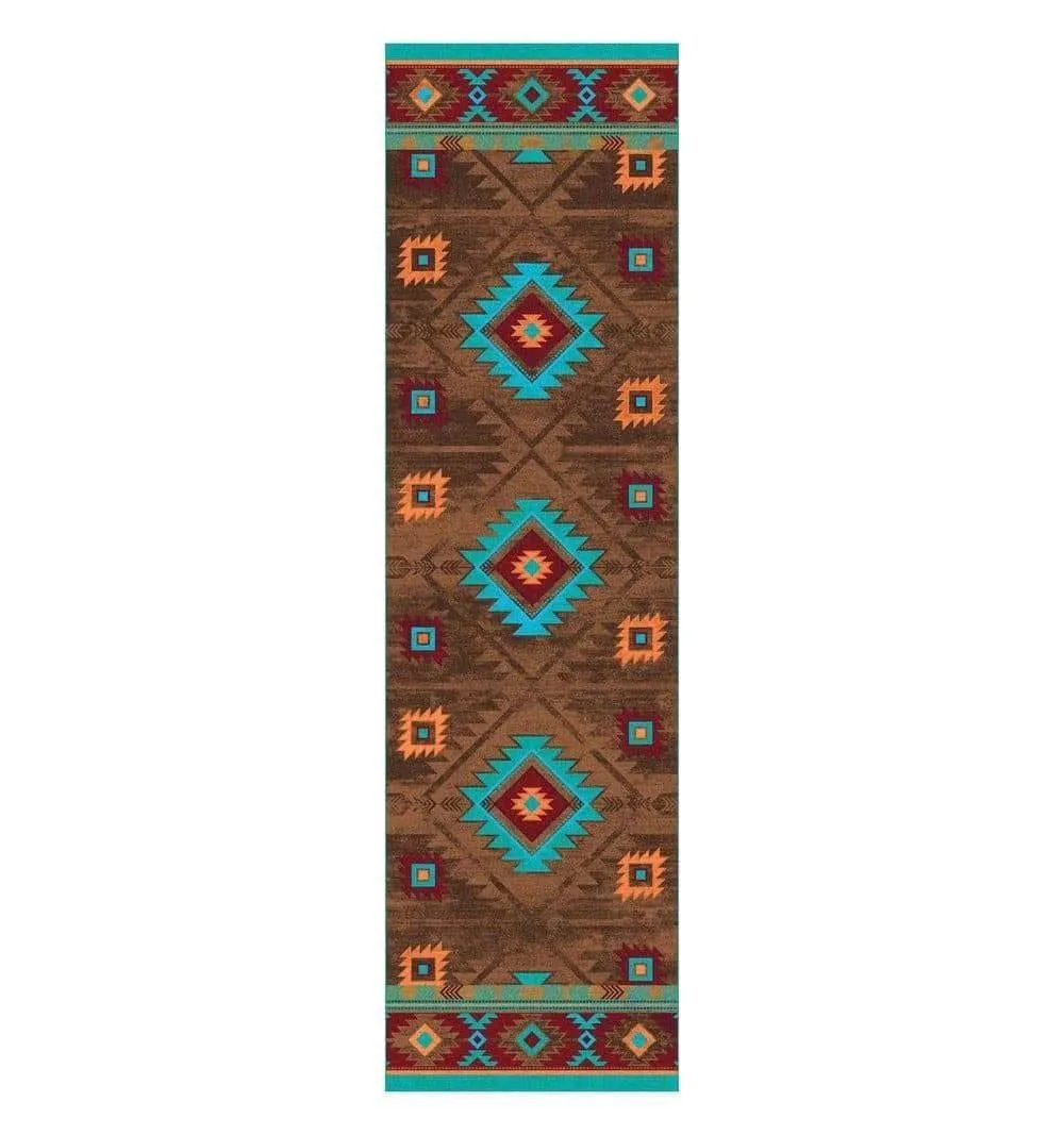 Aztec Whiskey River Floor Runner in Turquoise