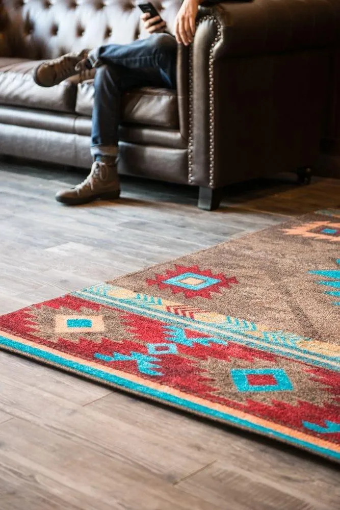 Aztec Whiskey River Floor Runner in Turquoise