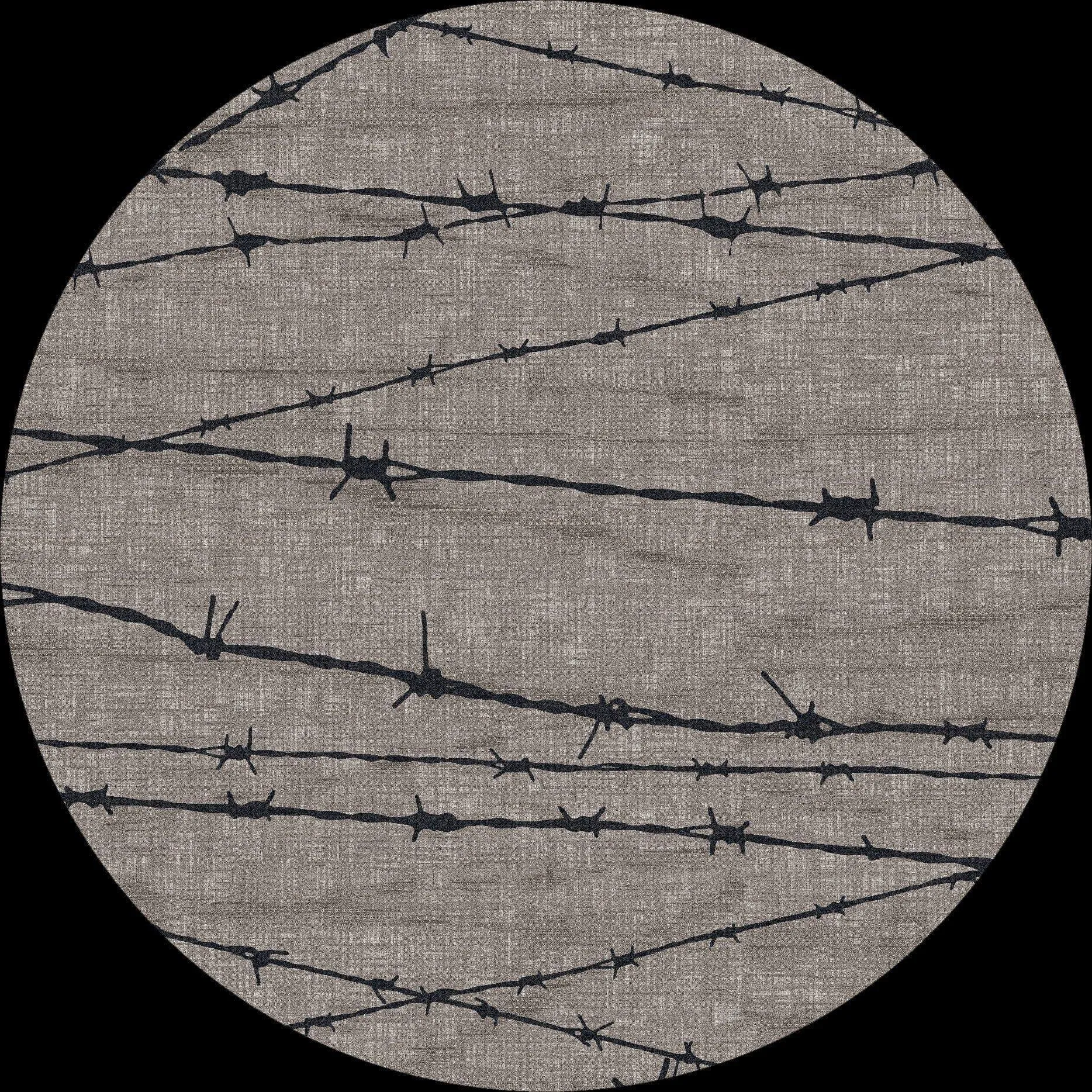 Barbed Wire Area Rugs in Grey