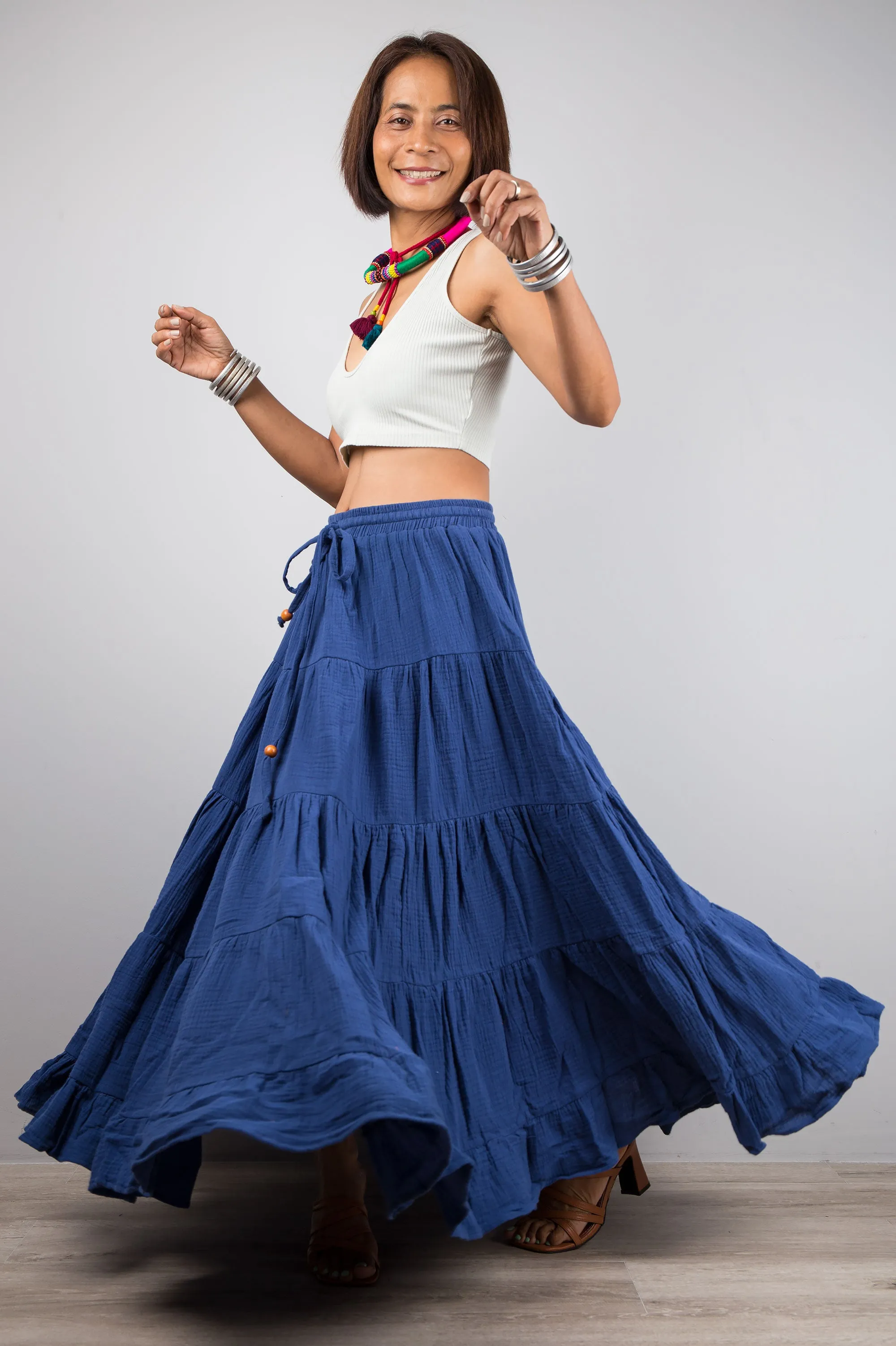 Blue maxi skirt