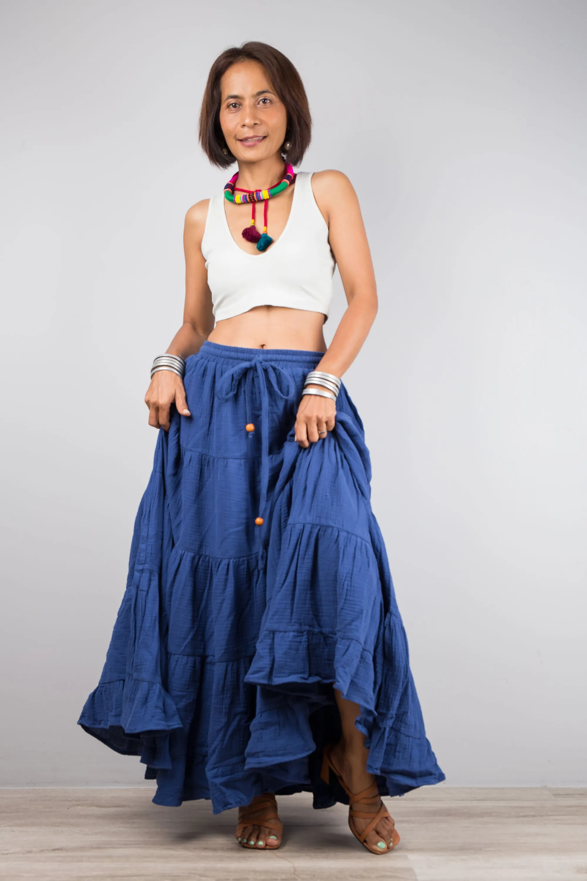 Blue maxi skirt