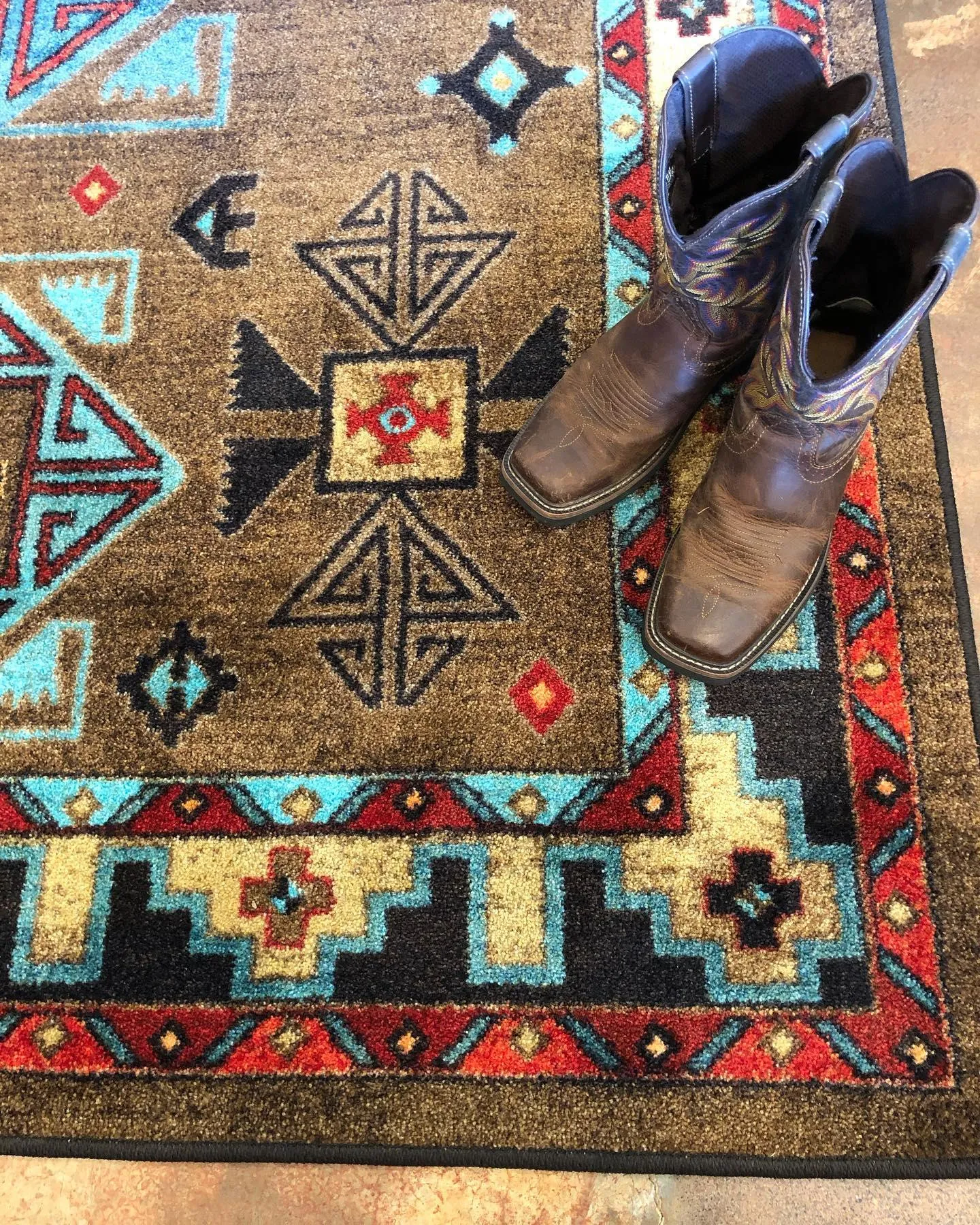 Blue Zircon Southwestern Rugs