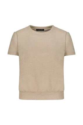 CANELLA BEIGE TEXTURED ALPACA-WOOL BLOUSE