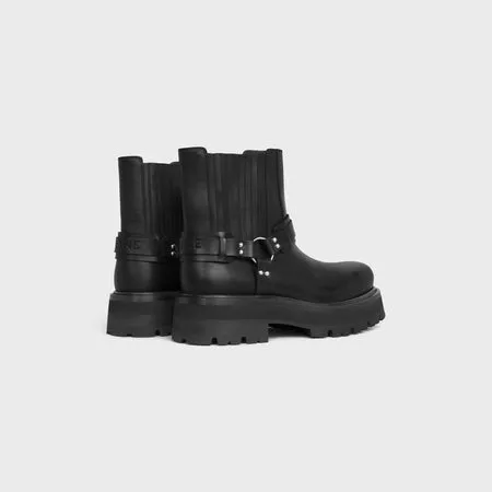 Celine Biker Chelsea Boots in Calfskin Black