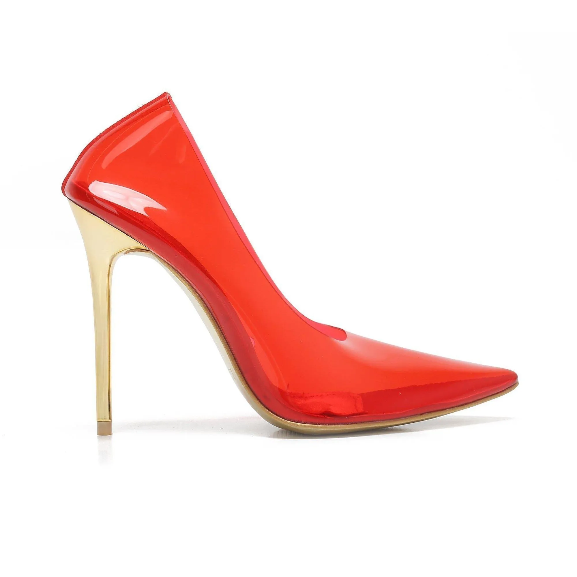 Cinderella Lucite Pump Red