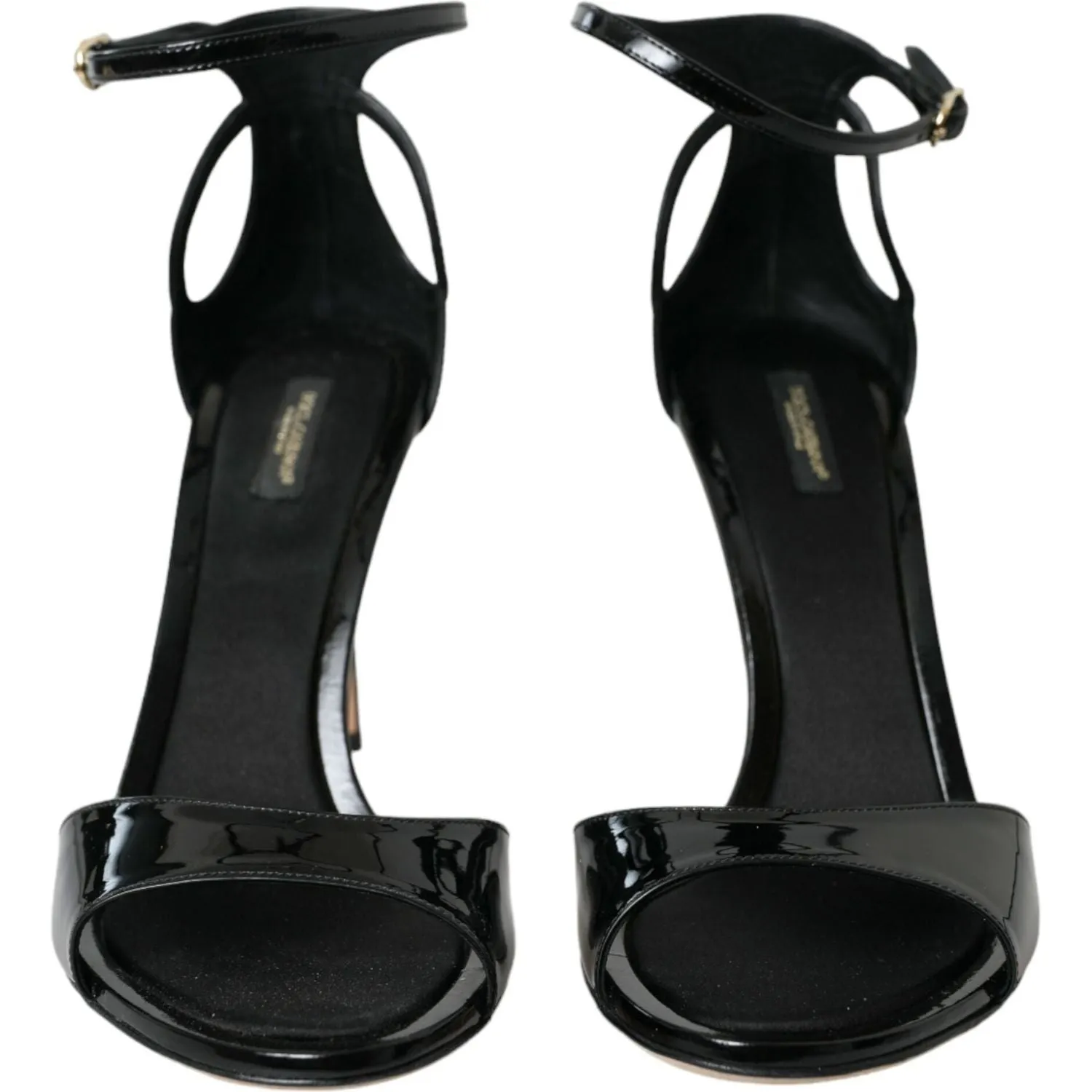 Dolce & Gabbana Black KEIRA Leather Heels Sandals Shoes