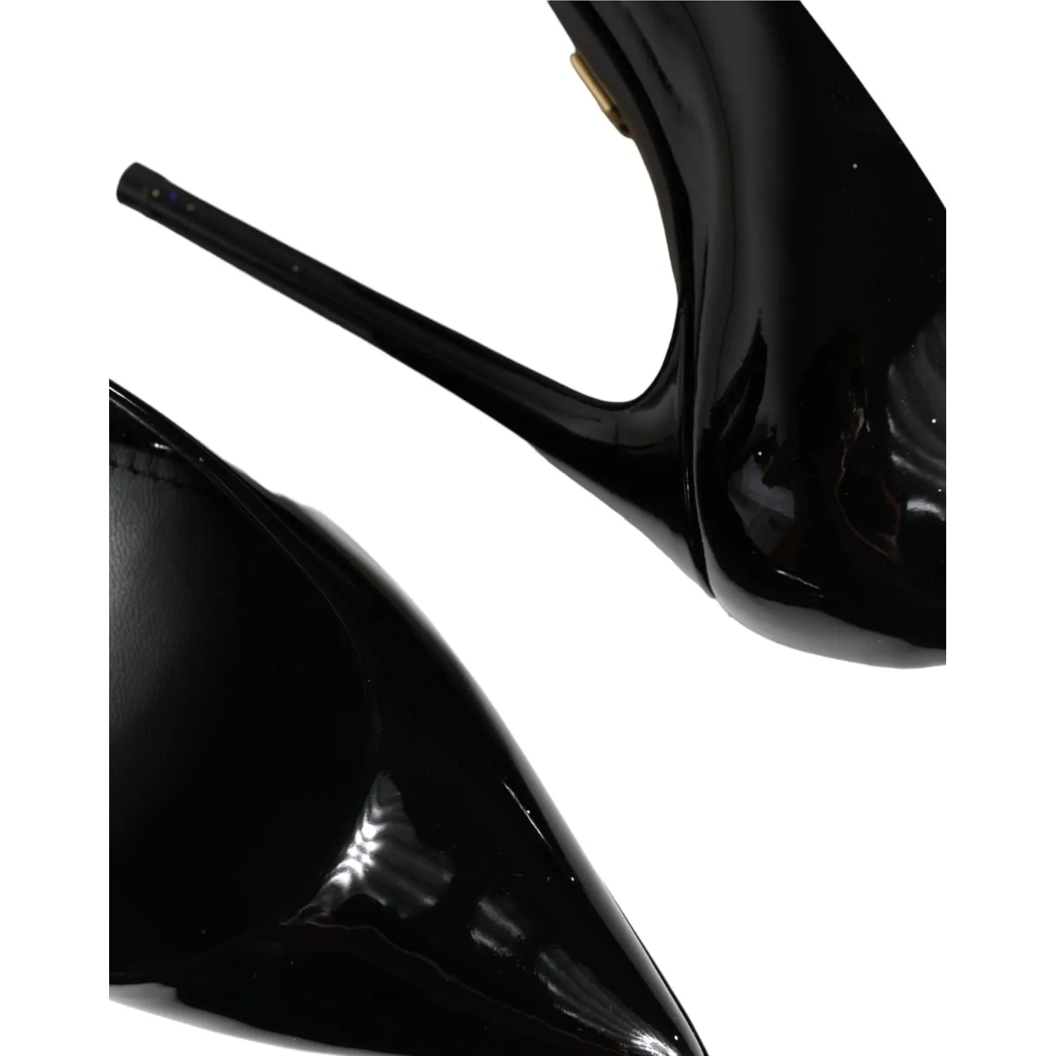 Dolce & Gabbana Black Leather Platform Heels Pumps Shoes