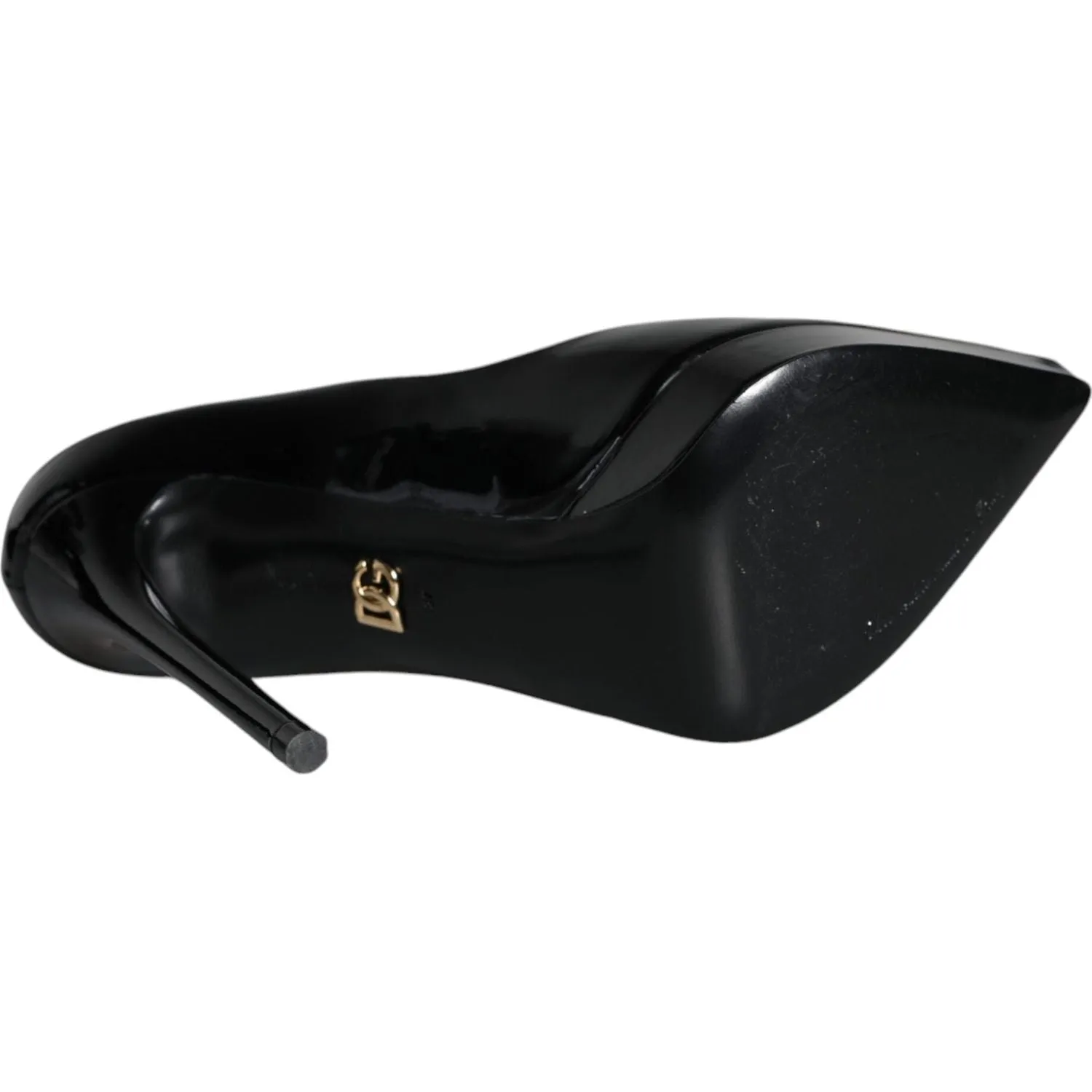 Dolce & Gabbana Black Leather Platform Heels Pumps Shoes