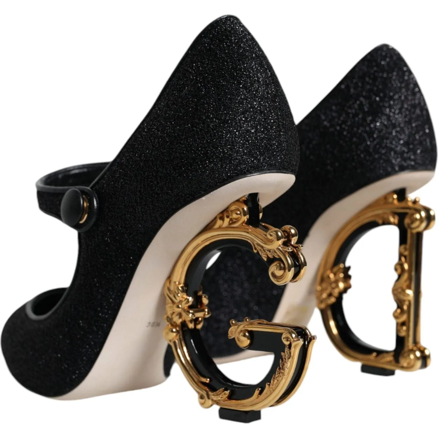 Dolce & Gabbana Black Suede Mary Jane Heel Sandals Shoes