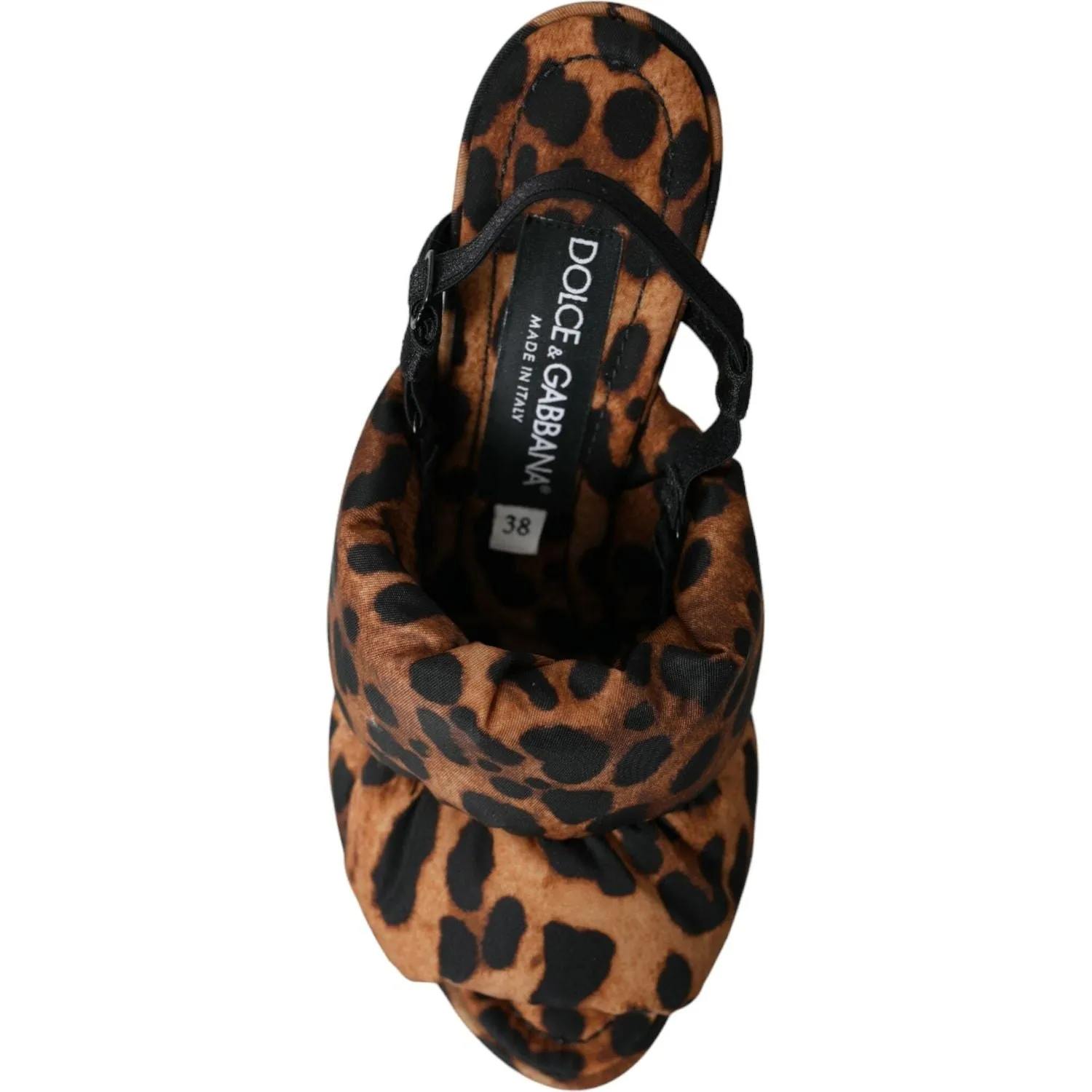 Dolce & Gabbana Brown Leopard Slingback Heels Sandals Shoes