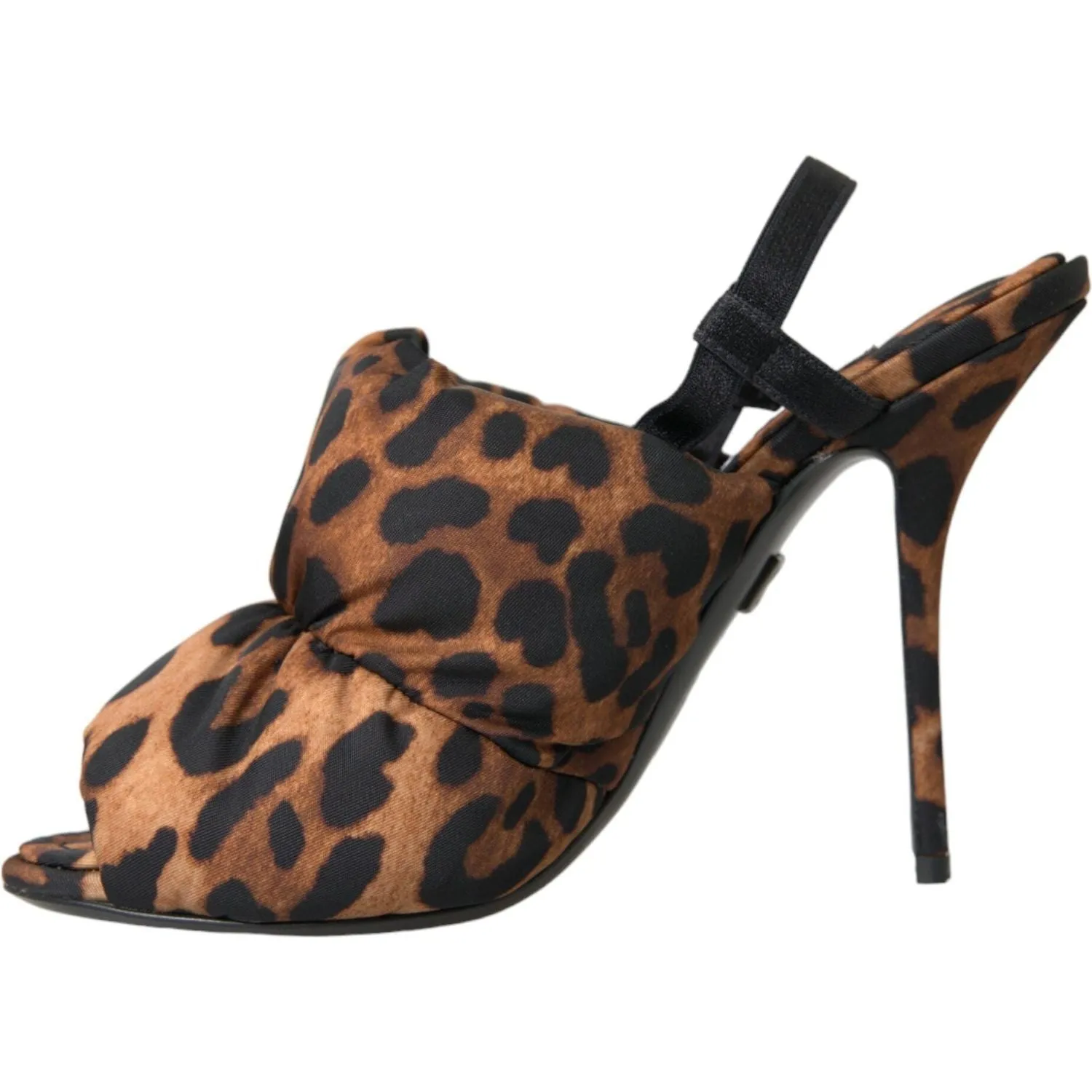 Dolce & Gabbana Brown Leopard Slingback Heels Sandals Shoes