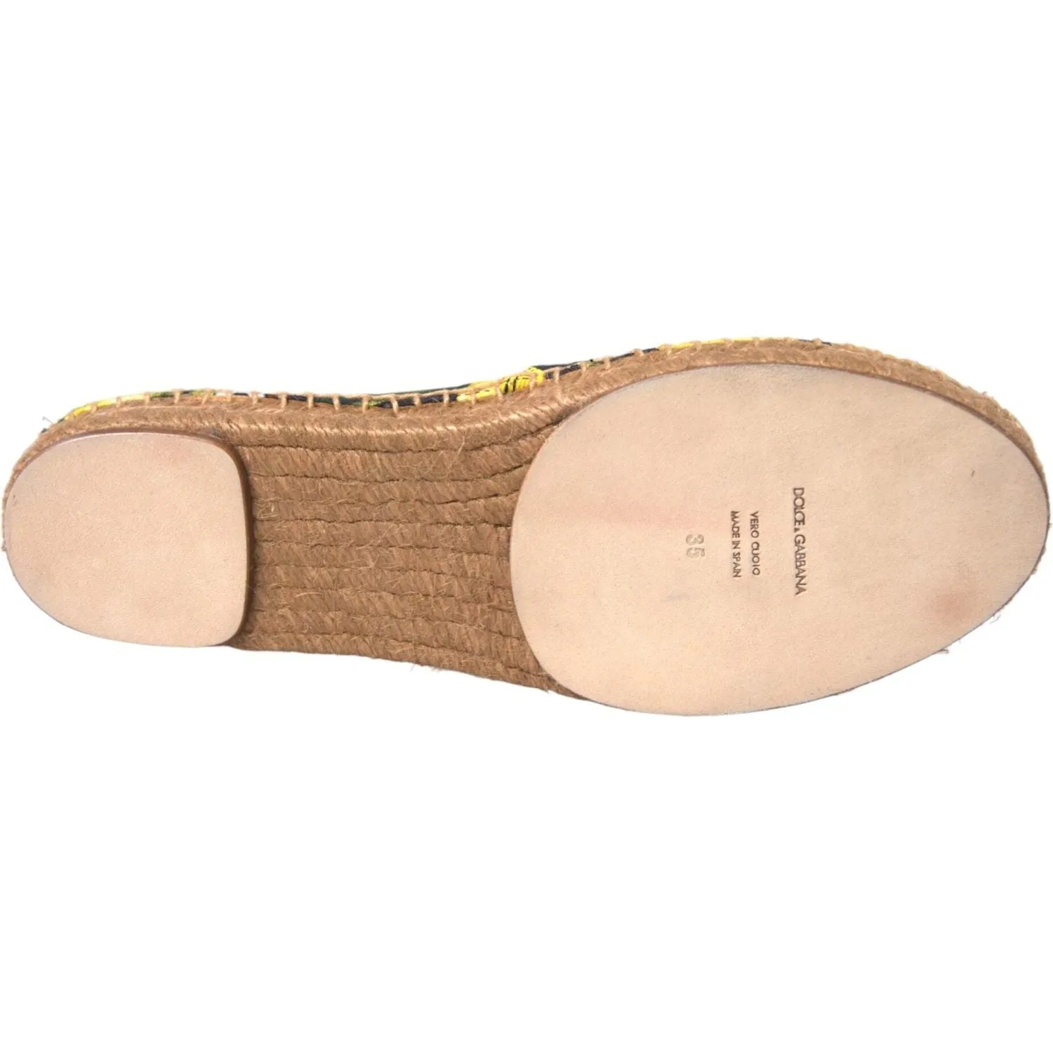 Dolce & Gabbana Multicolor Lemon Slip On Espadrilles Shoes