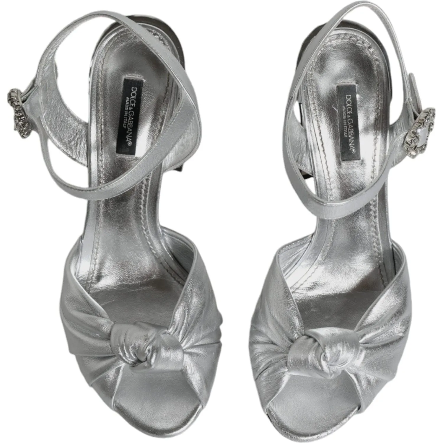 Dolce & Gabbana Silver Mirror Heels KEIRA Sandals Shoes