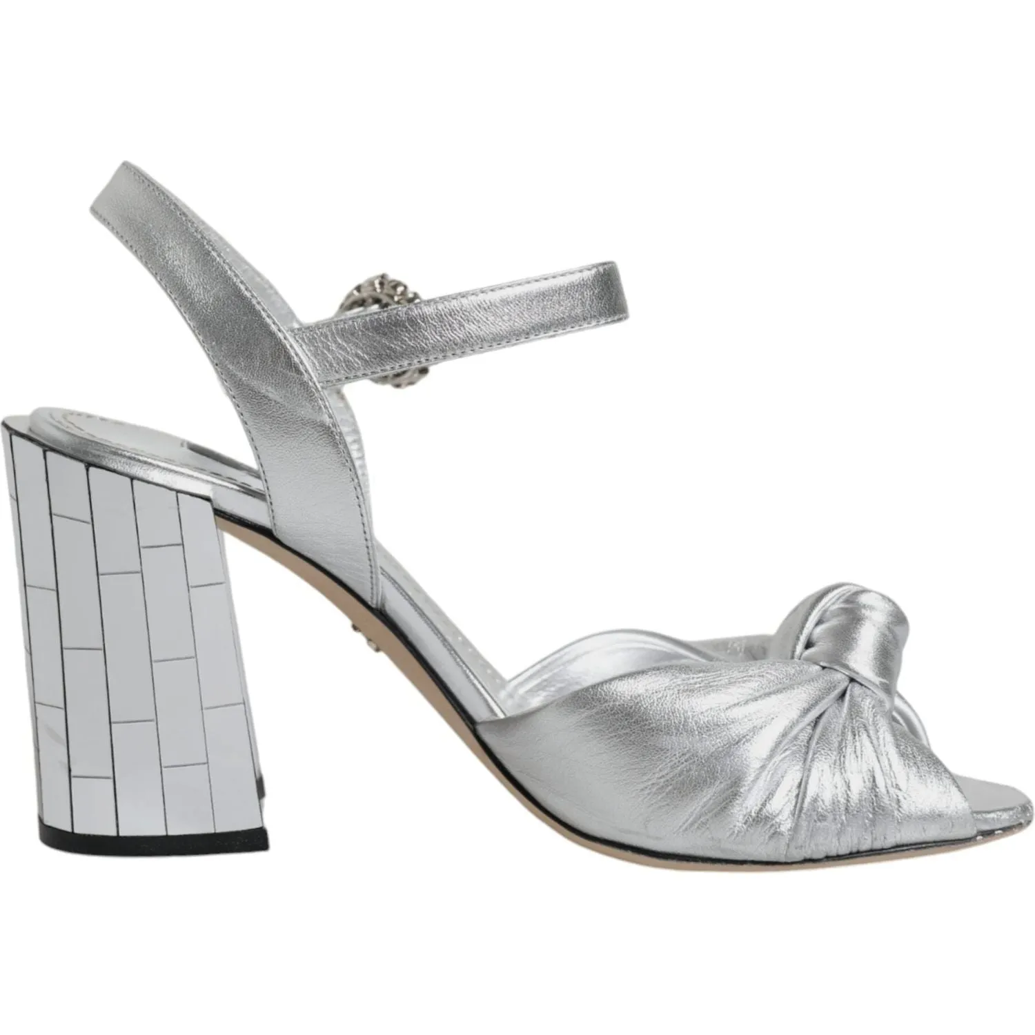 Dolce & Gabbana Silver Mirror Heels KEIRA Sandals Shoes