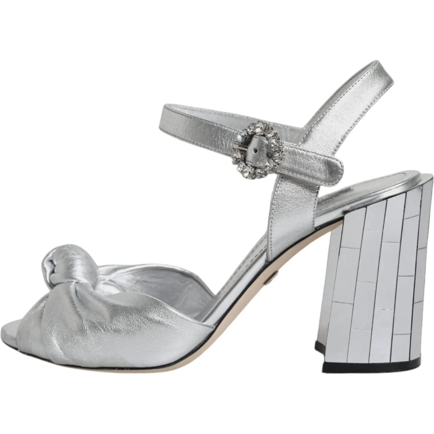 Dolce & Gabbana Silver Mirror Heels KEIRA Sandals Shoes