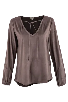 Dylan Gray Luxe Suede V-Neck Top