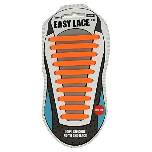 EASY LACE NO TIE ELASTIC SILICONE SLIP ON TRAINERS SHOELACES 20 PIECE