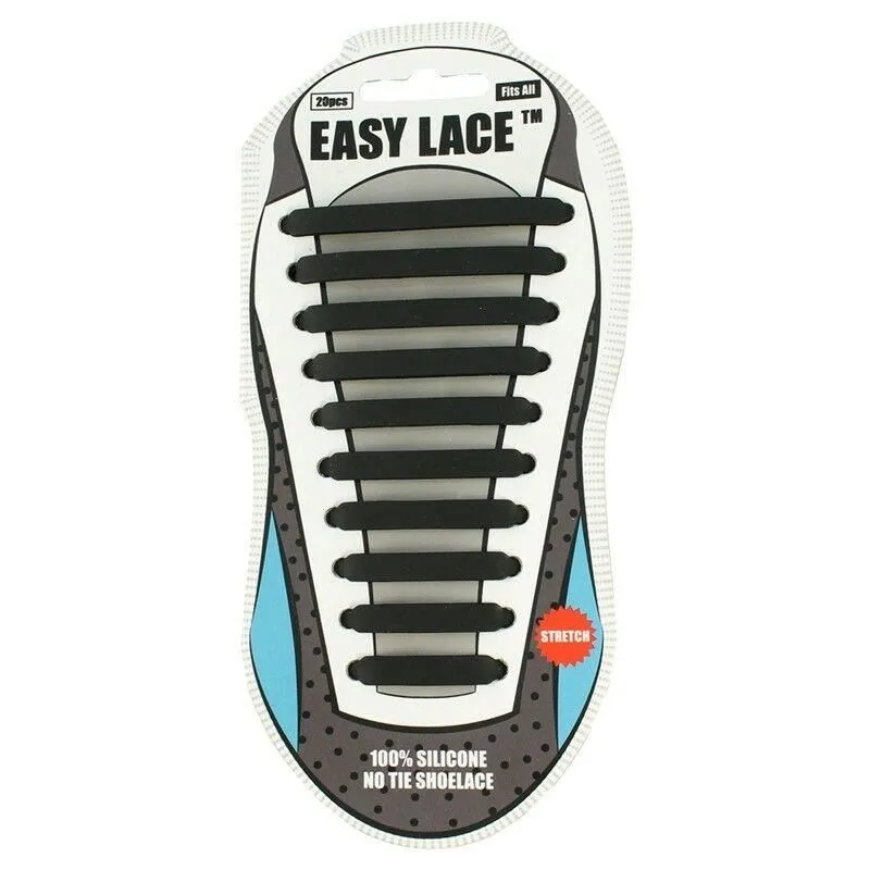 Easy Lace No Tie Elastic Silicone Slip On Trainers Shoelaces 20 Piece