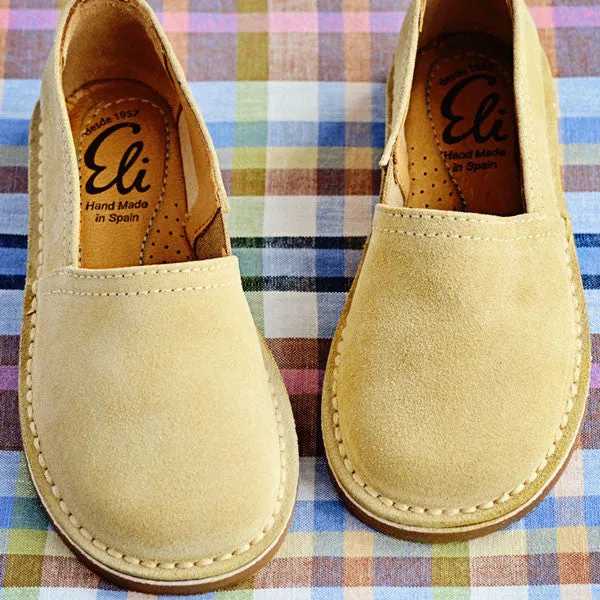 Eli1957 Unisex Beige Suede Slip-on