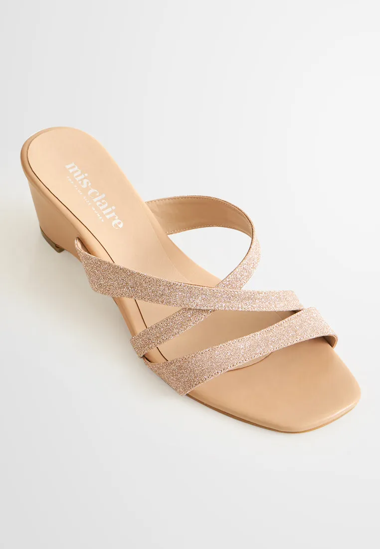 Fala Glitter Criss Cross Strappy Sandals