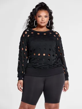 Felicia Pullover Top with Hole Details