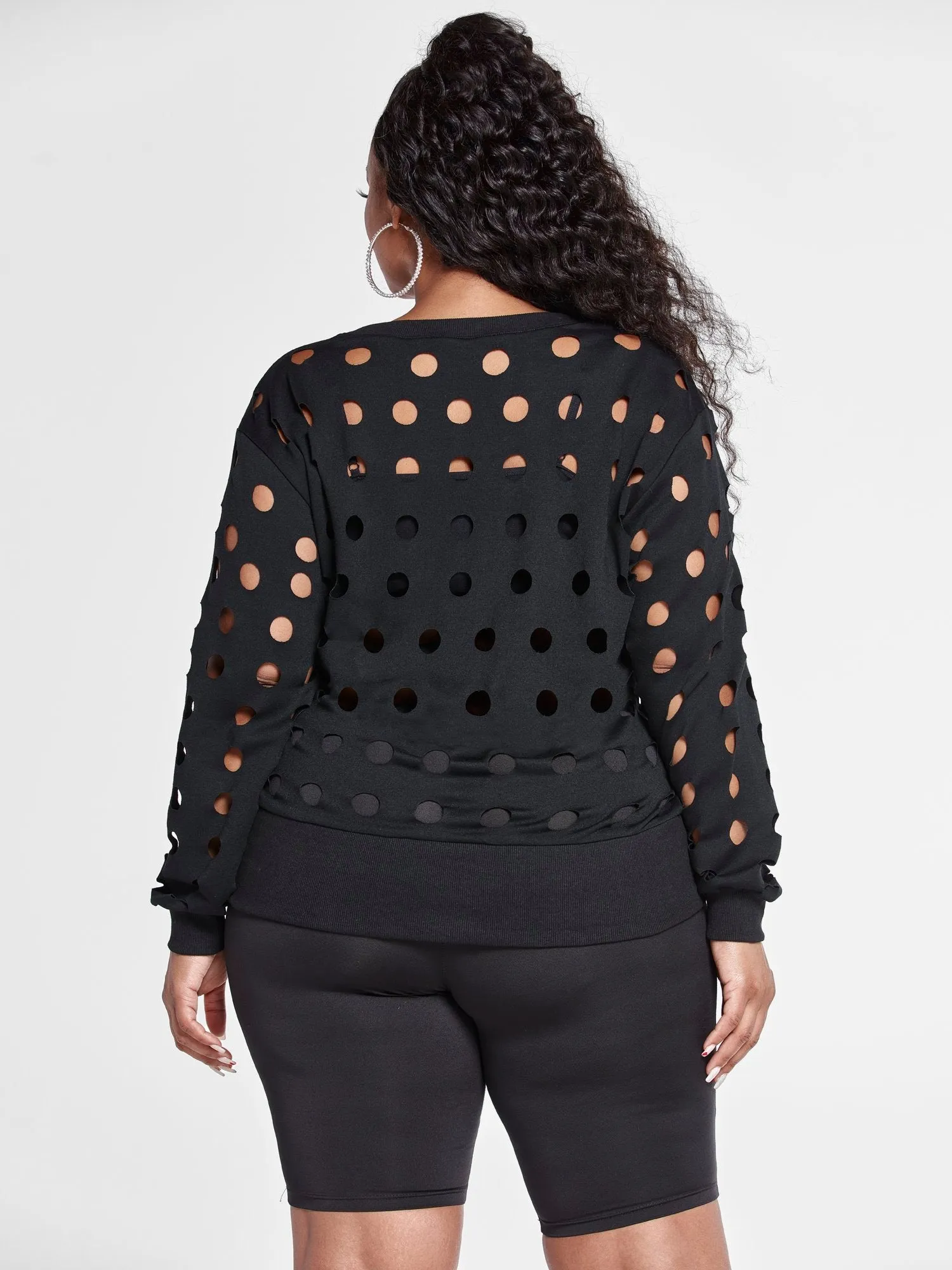 Felicia Pullover Top with Hole Details