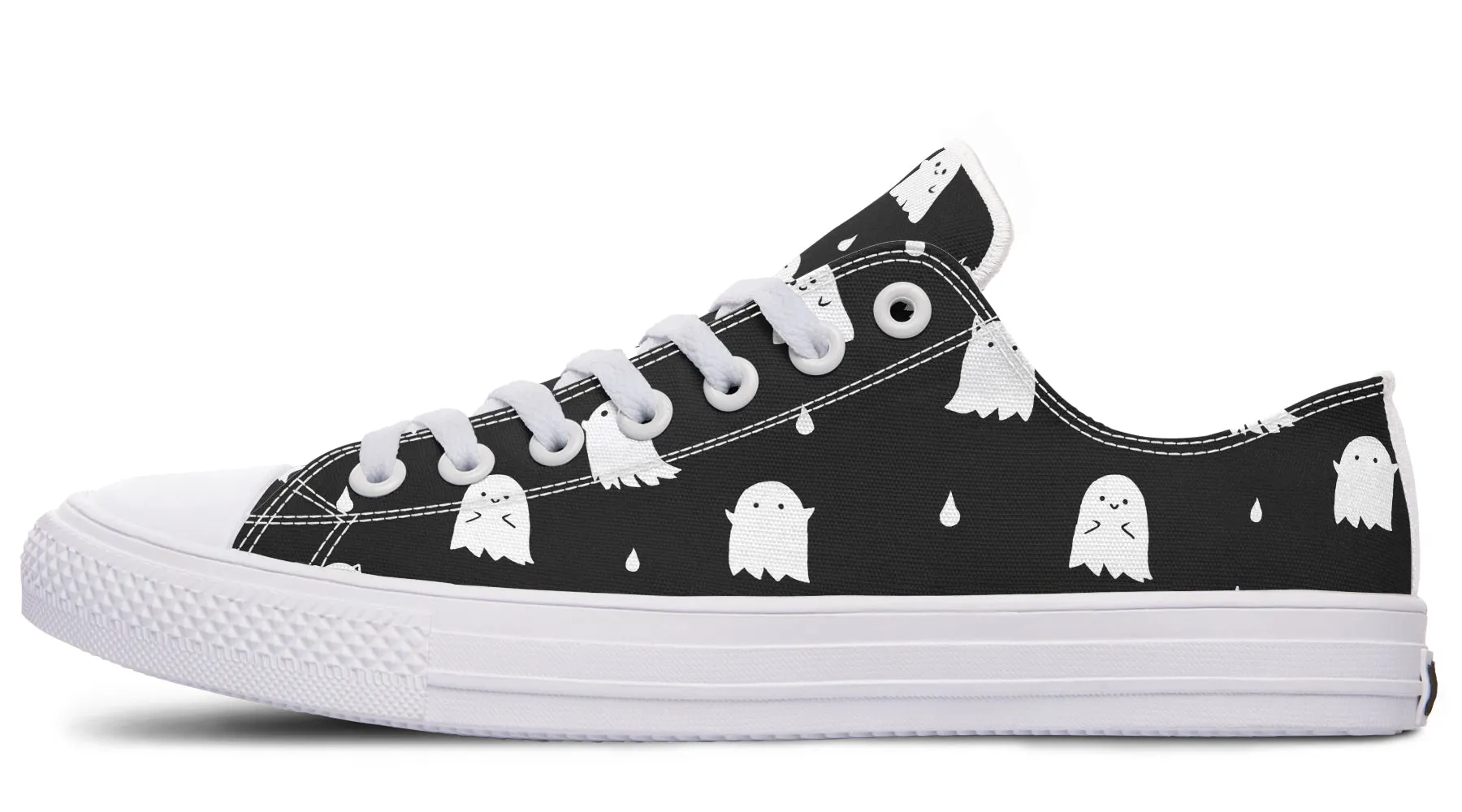 Ghost Party Low Tops - Classic Premium Canvas Shoes with Comfortable and Durable Soles