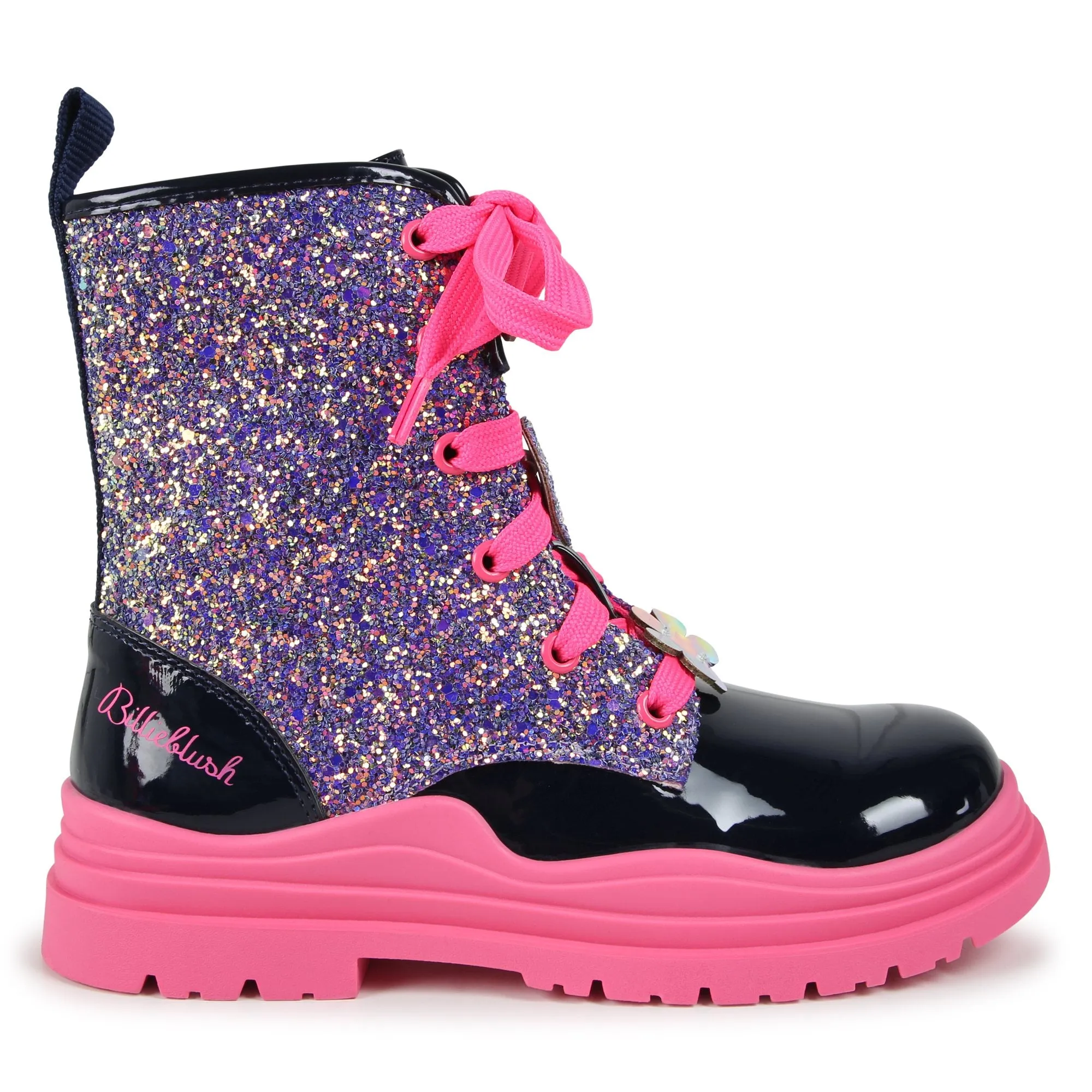 Glitter Boots with Flower Laces