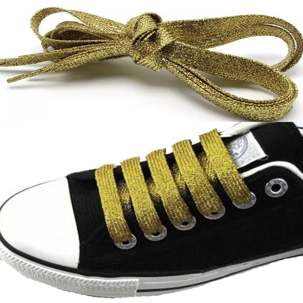 [Gold Glitter] - Flat Premium Shoelaces