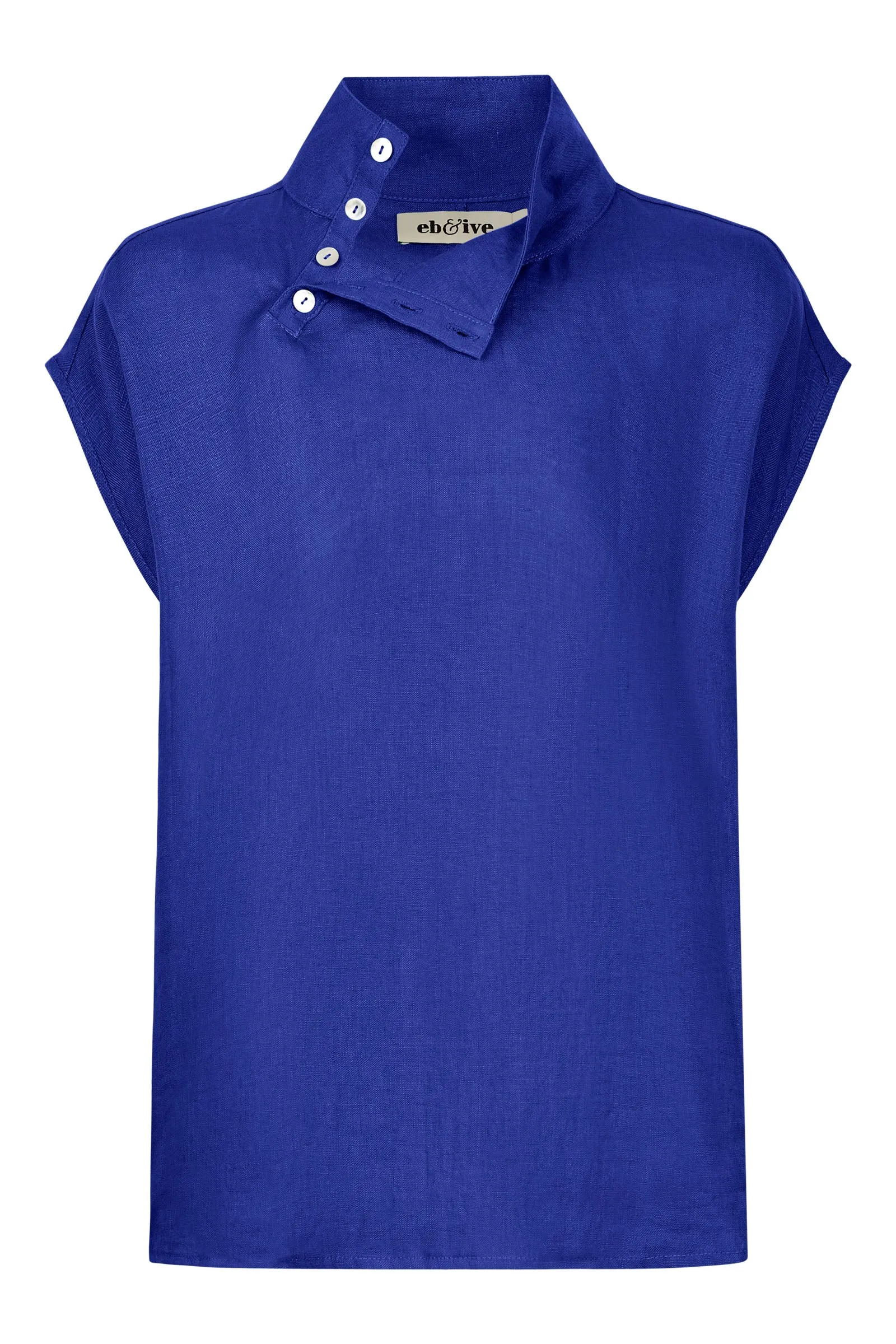 Halcyon Button Top - Cobalt