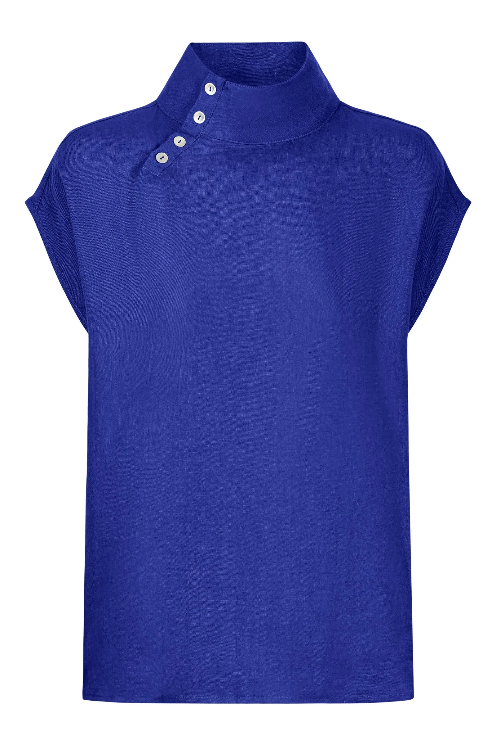 Halcyon Button Top - Cobalt