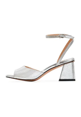 Jewel Block Heels Sandals Aurora - Silver