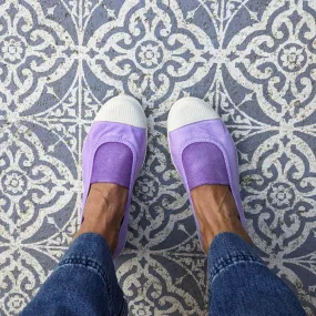 Lilac Slip On Cotton Plimsolls