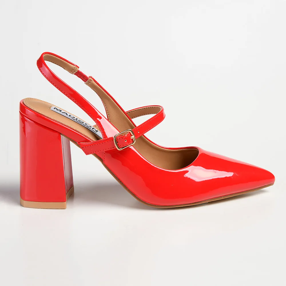 Madison Beckett Block Heel Slingback Sandal - Red