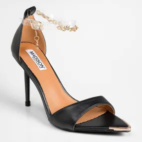 Madison Dellish Ankle Chain Sandals - Black