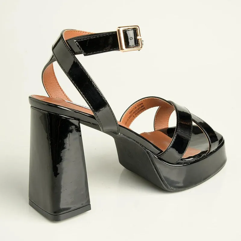 Madison Lesi Platform Block Heel - Black