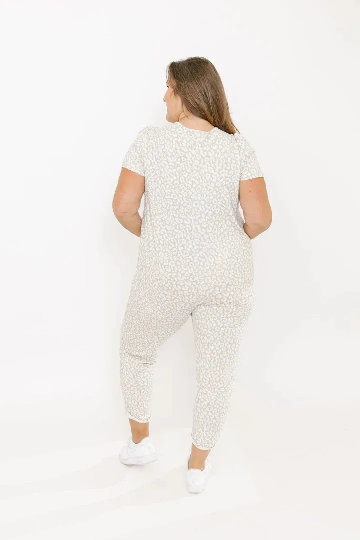 Mae Romper in Ivory Lola Leopard - VARIOUS SIZES