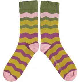 Men's Plum ZigZag Organic Cotton Ankle Socks