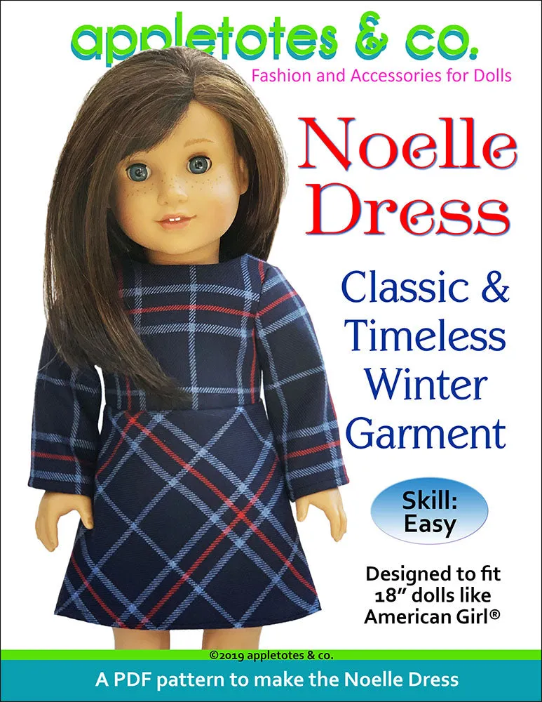 Noelle Dress Sewing Pattern for 18 Inch Dolls