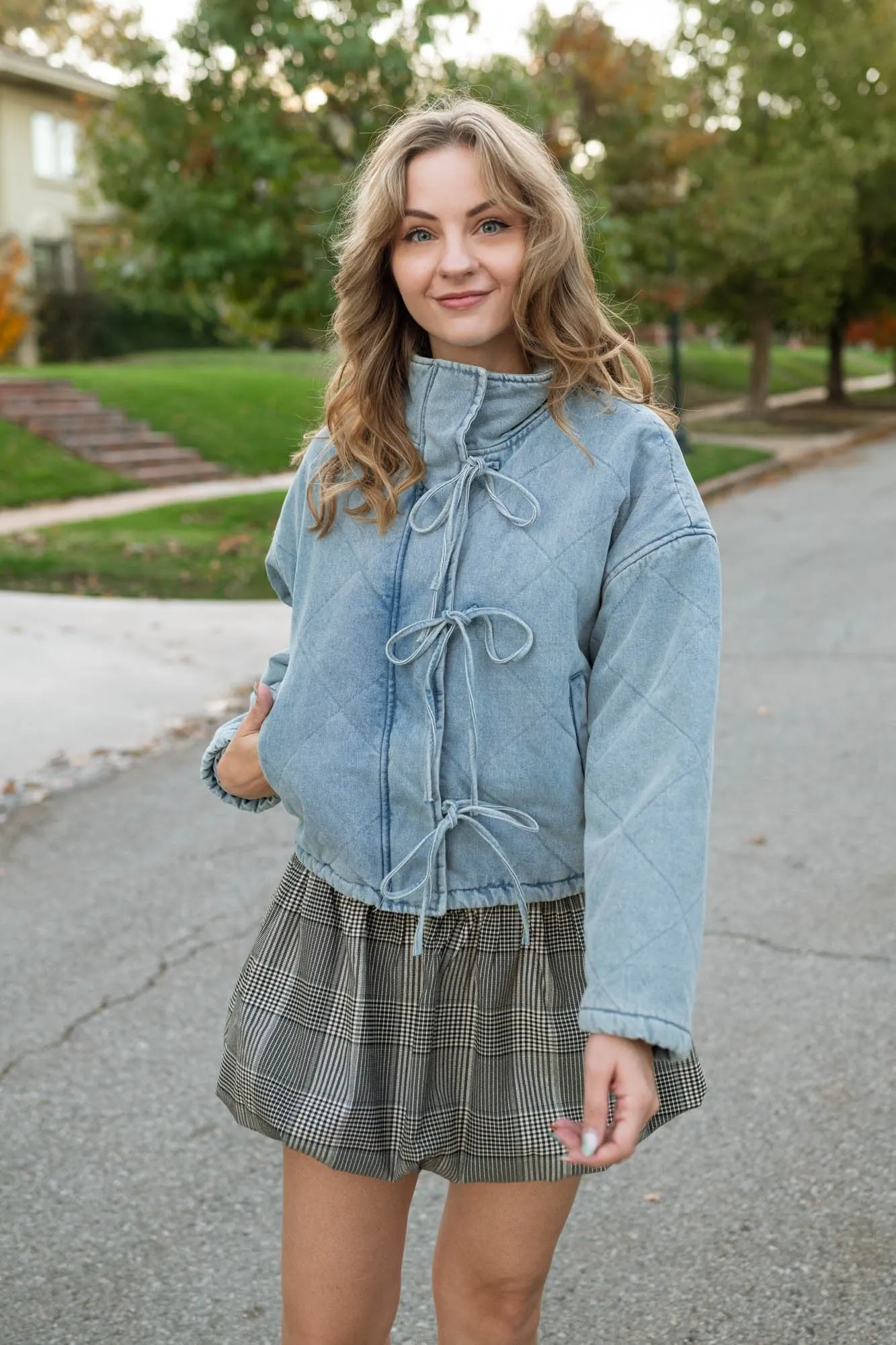 Plaid Drop Waist Mini Dress