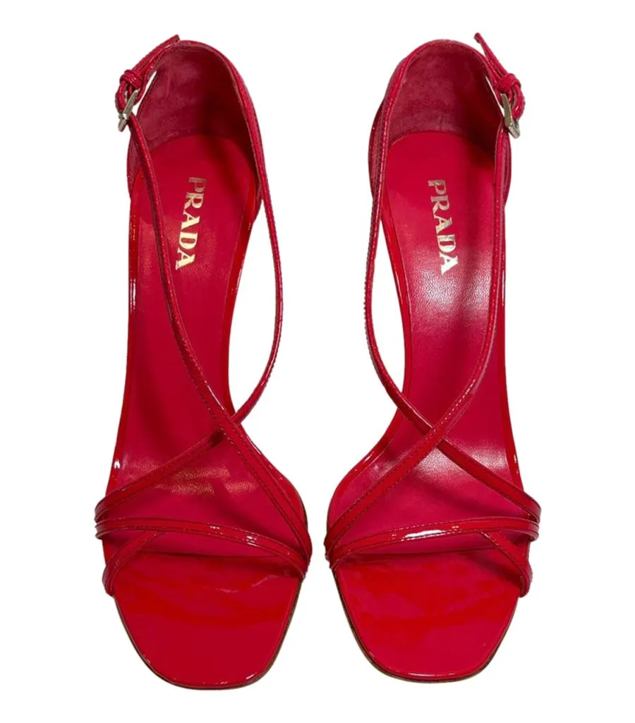 Prada Patent Leather Sandals. Size 38.5