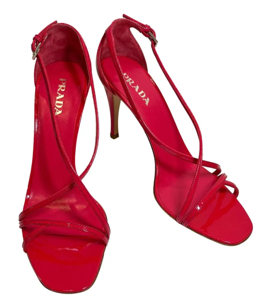 Prada Patent Leather Sandals. Size 38.5