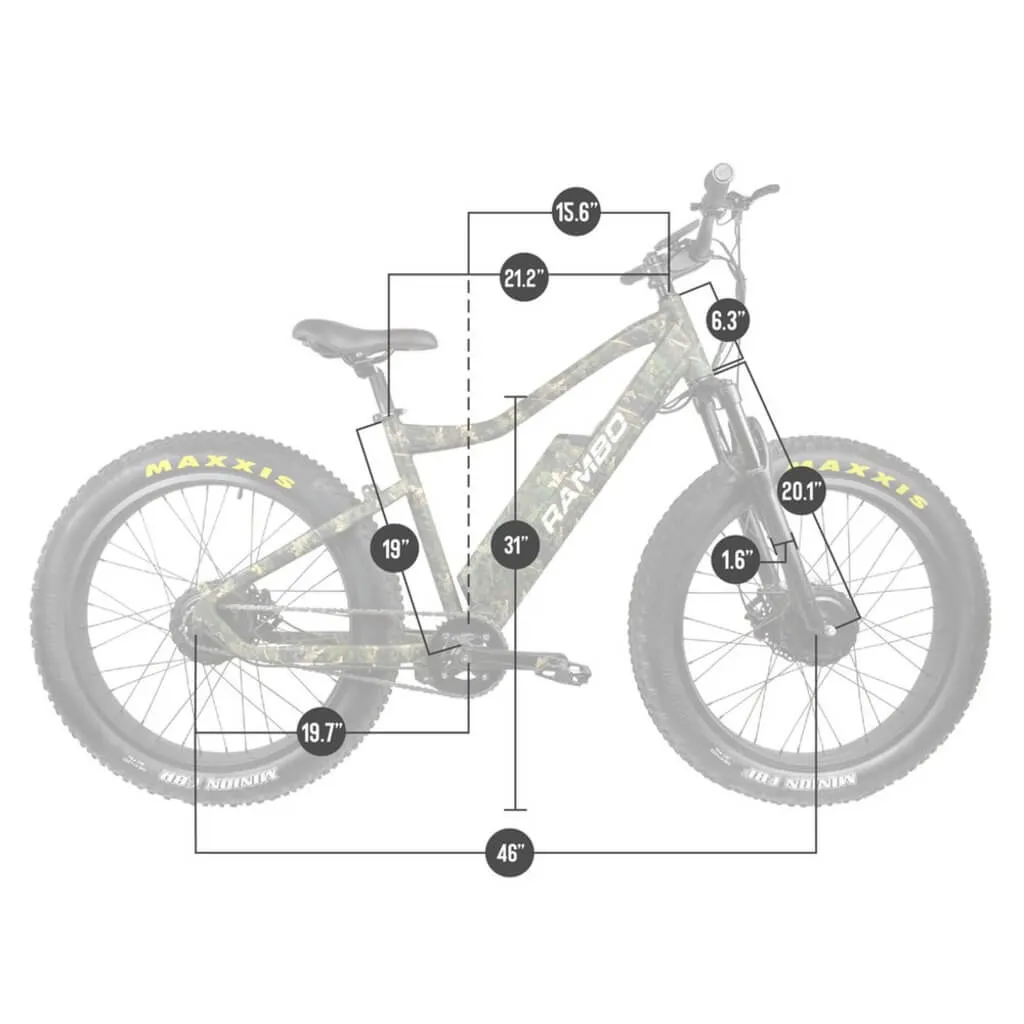 RAMBO Krusader 500W 48V AWD Dual Motor Full Suspension Electric Bike