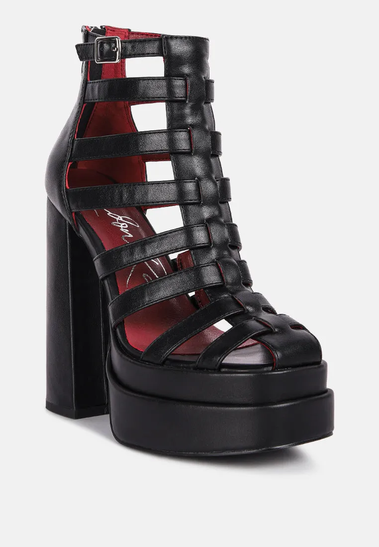 Rielle High Platform Cage Boot Sandals