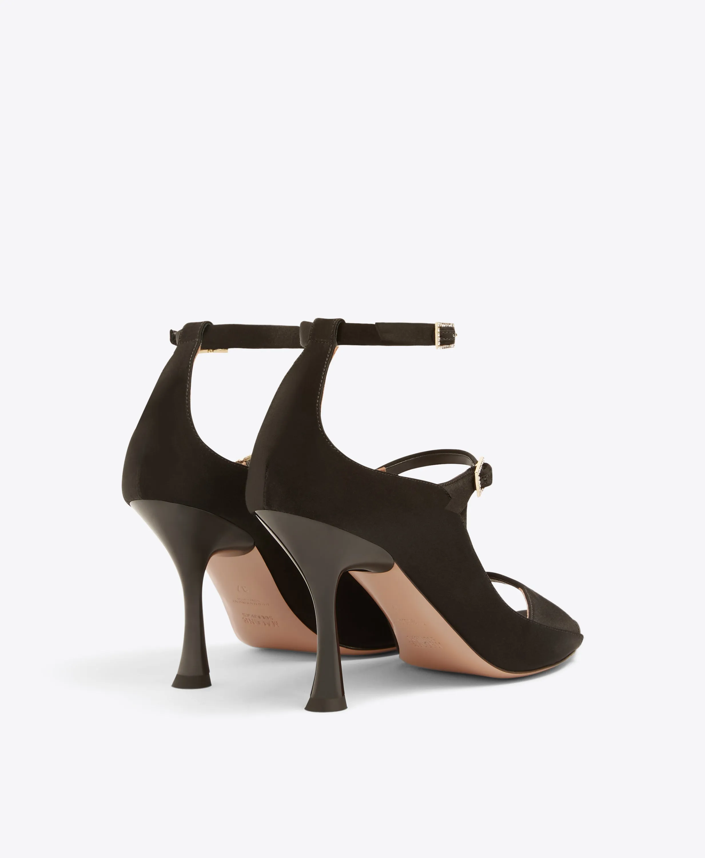 Riley 90 Black Satin Sandals