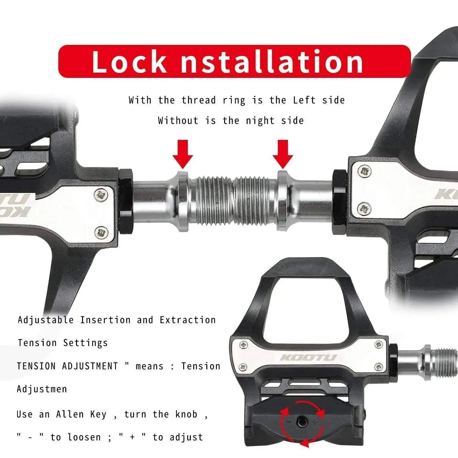 Road Bike Lock Pedal Cleats Set Clipless Pedals