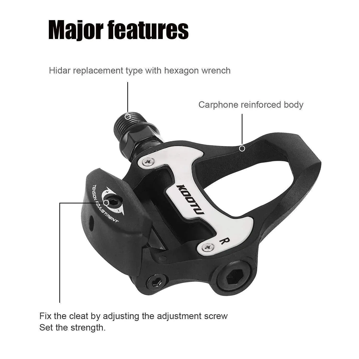 Road Bike Pedals Ultralight Aluminum Alloy Clipless Pedals